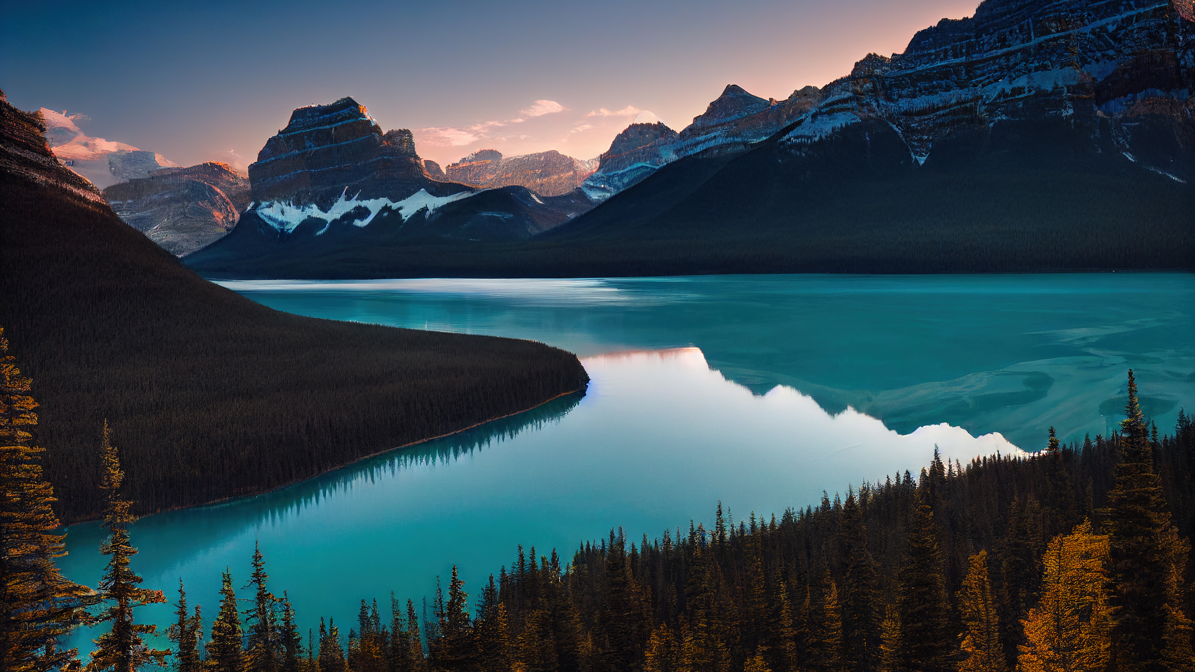 Mountain Lake Forest Nature 4k Wallpaper