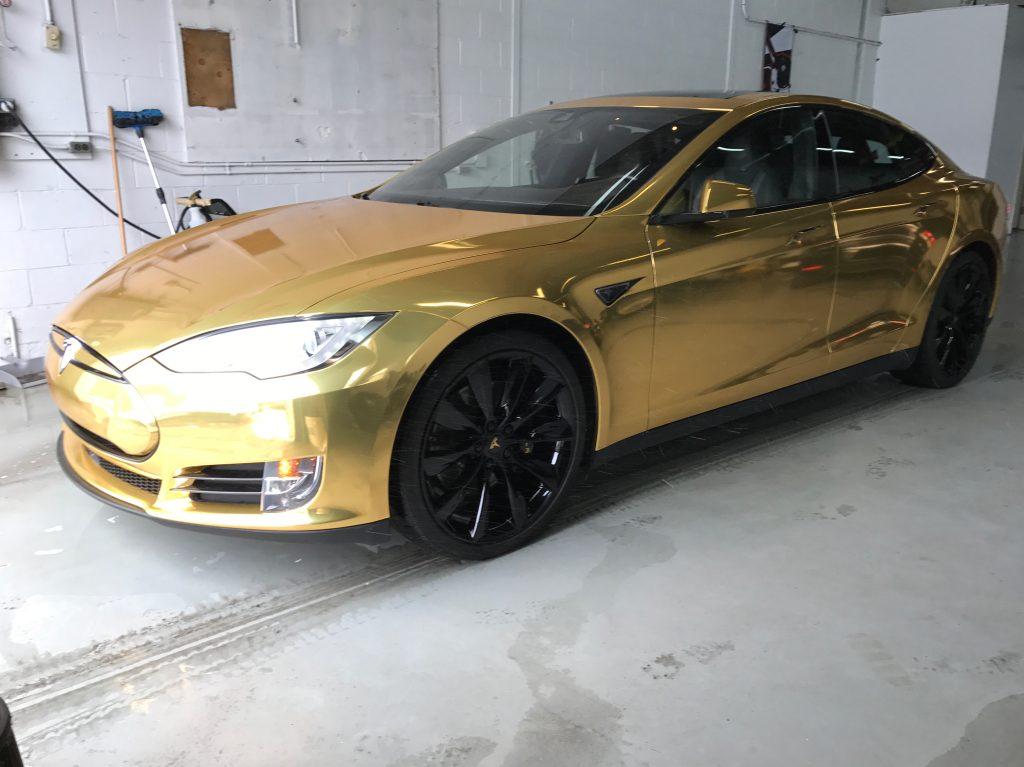 A Tesla Fit For President Trump Gallery Of New Gold Chrome