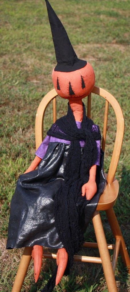 Primitive Pumpkin Girl Doll Handmade By Me