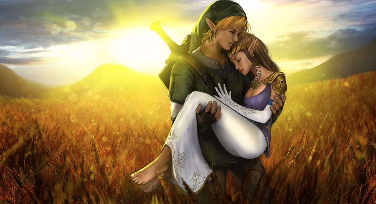 Link And Zelda By Skribblix