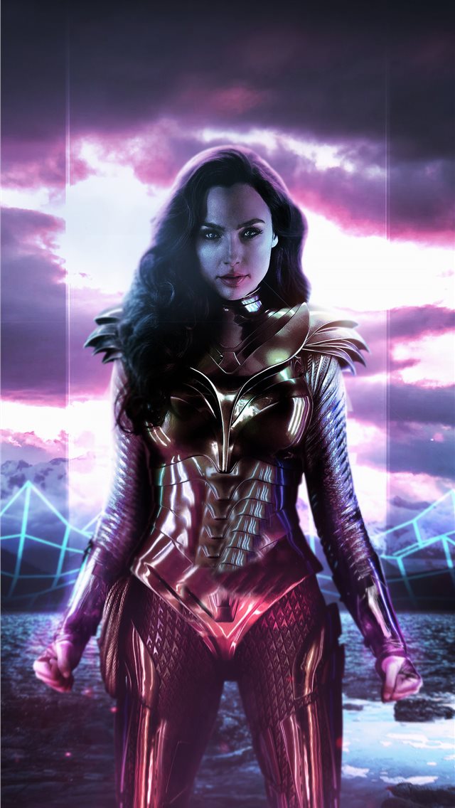 Wonder Woman Movie 4k Neon iPhone Wallpaper