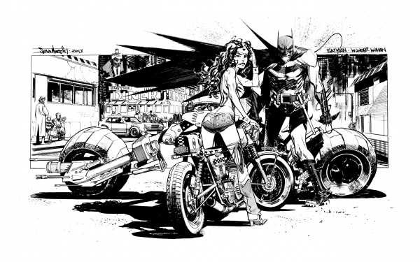 Batman Wonder Woman Bikes By Seangordonmurphy Wallpaper