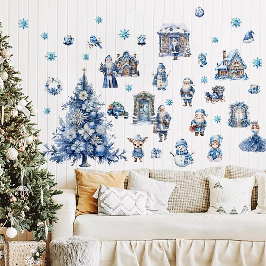 Amazon Winter Blue Christmas Wall Decal Tree