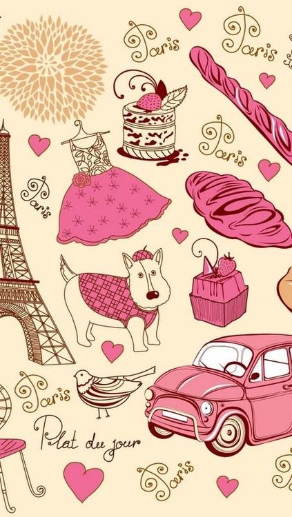 Paris Themed Wallpaper Pretty In Pink