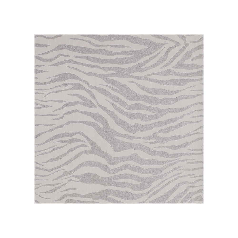Graham Brown Wallpaper Zebra Silver Glitter