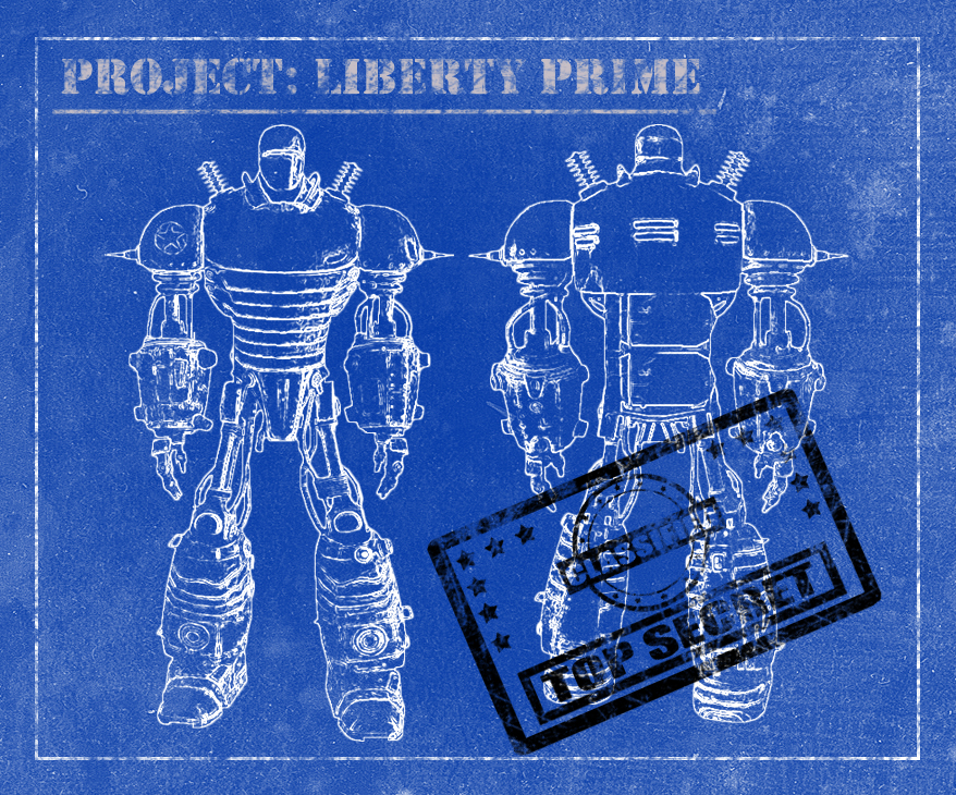 Liberty Prime Chalk Blueprint By Horishima