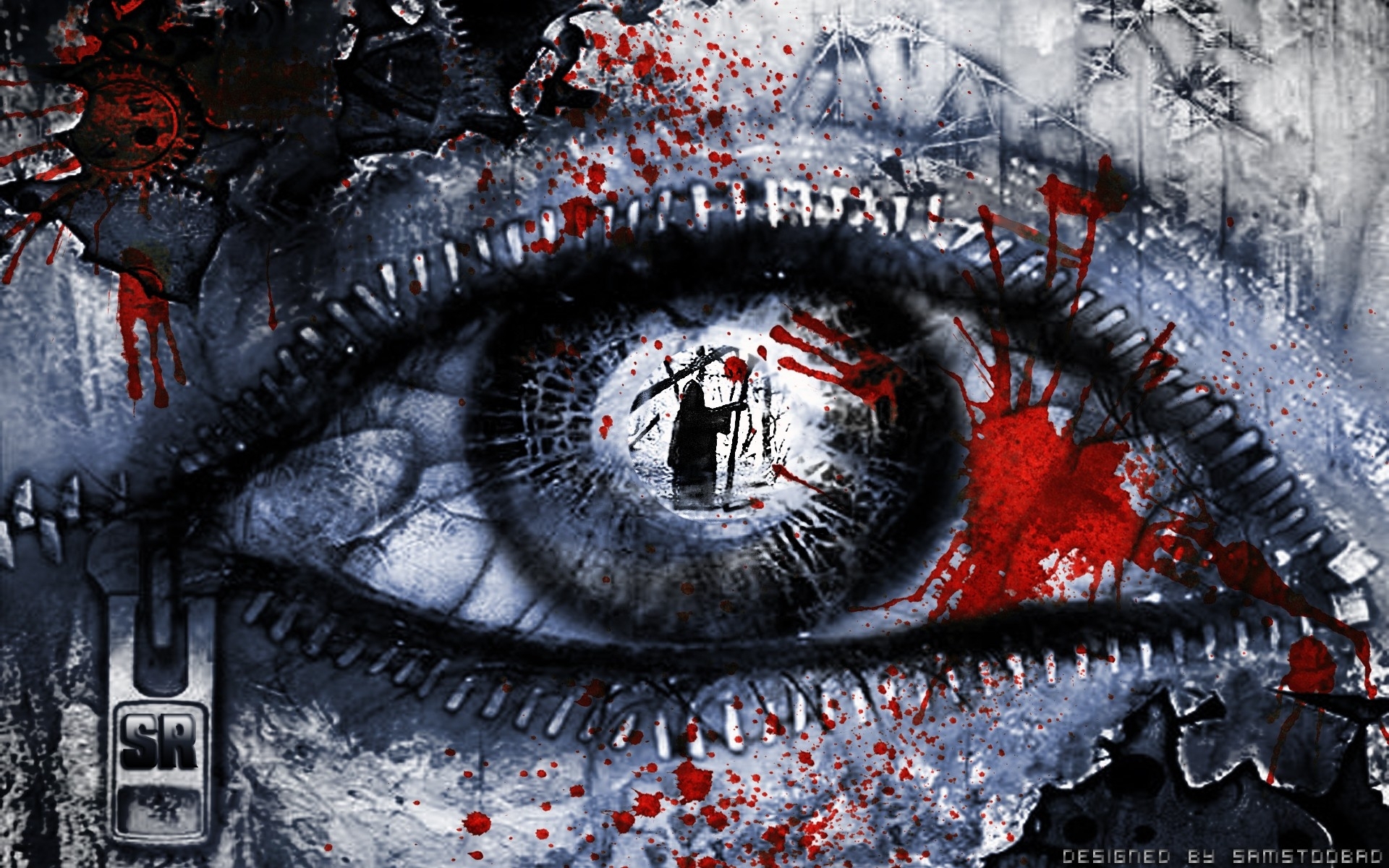 Eyes blood dead gore artwork photo manipulations colors icon
