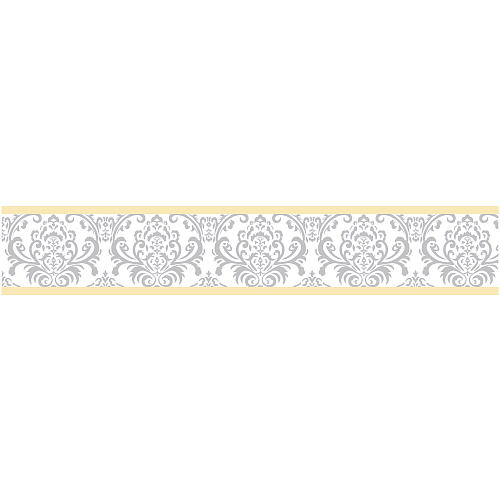  Designs Avery Yellow and Gray Collection Wallpaper Border BabiesRUs 500x500