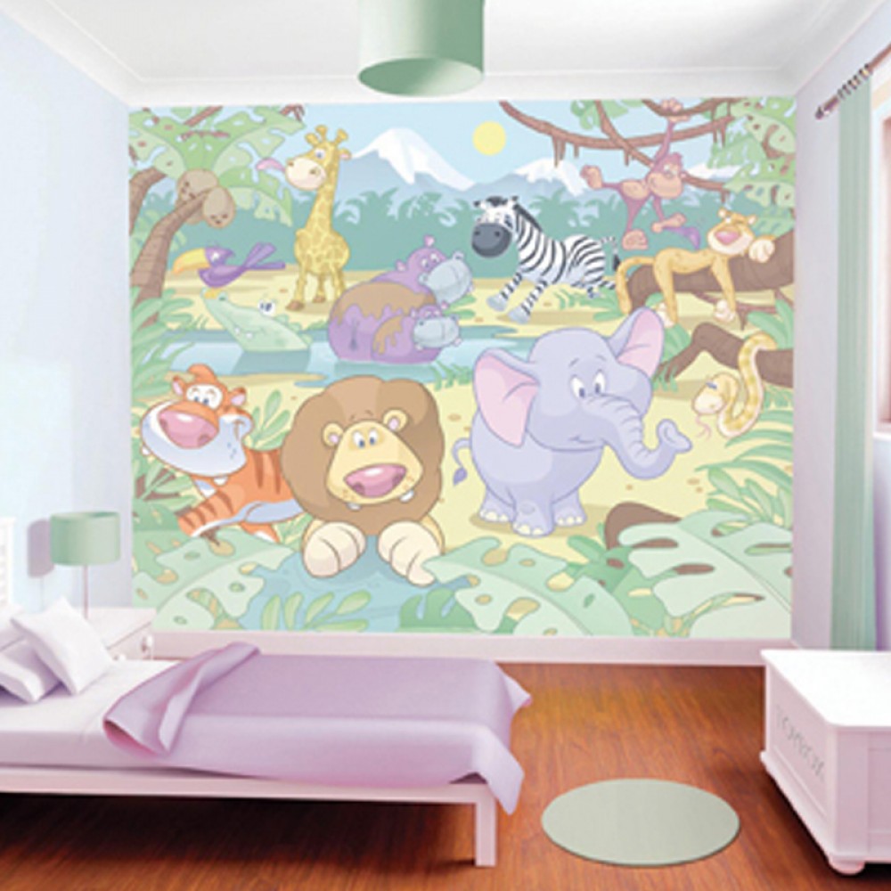 Baby Jungle Safari Wallpaper By Walltastic Great Kidsbedrooms The