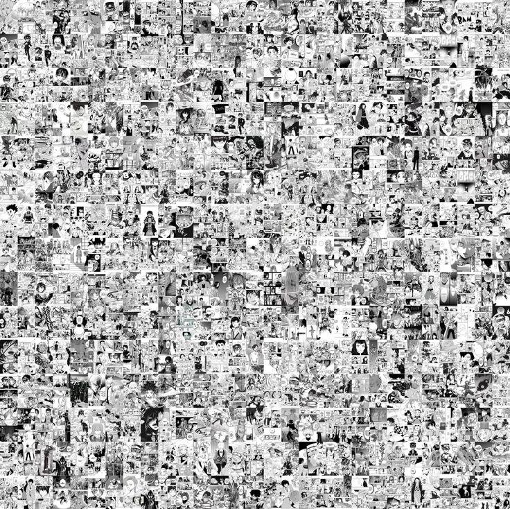 Anime Manga Panels Wall Collage Kit Black White