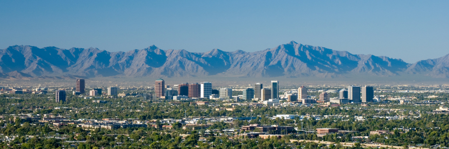Of Phoenix Arizona With The Mountains In Background