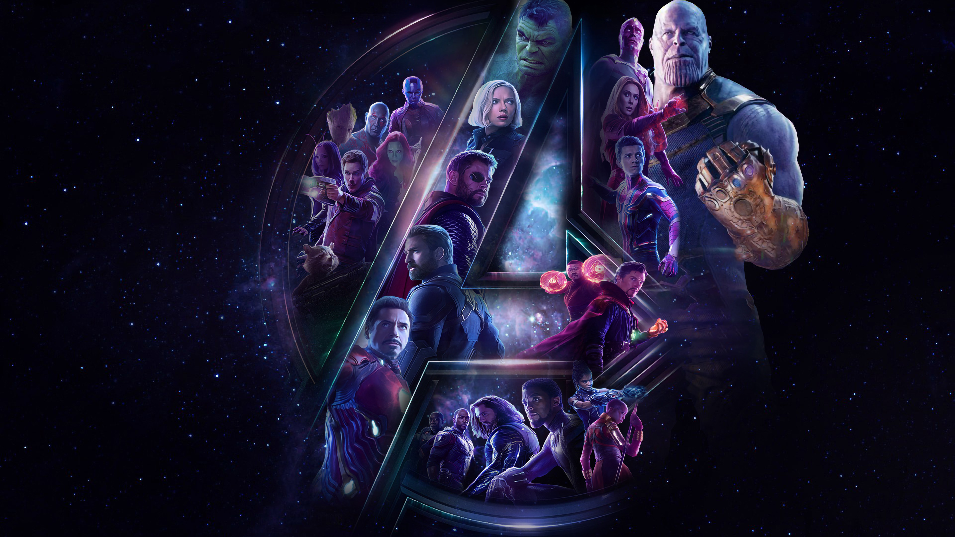 Avengers Infinity War All Superheros And Villain Poster Artwork 4k