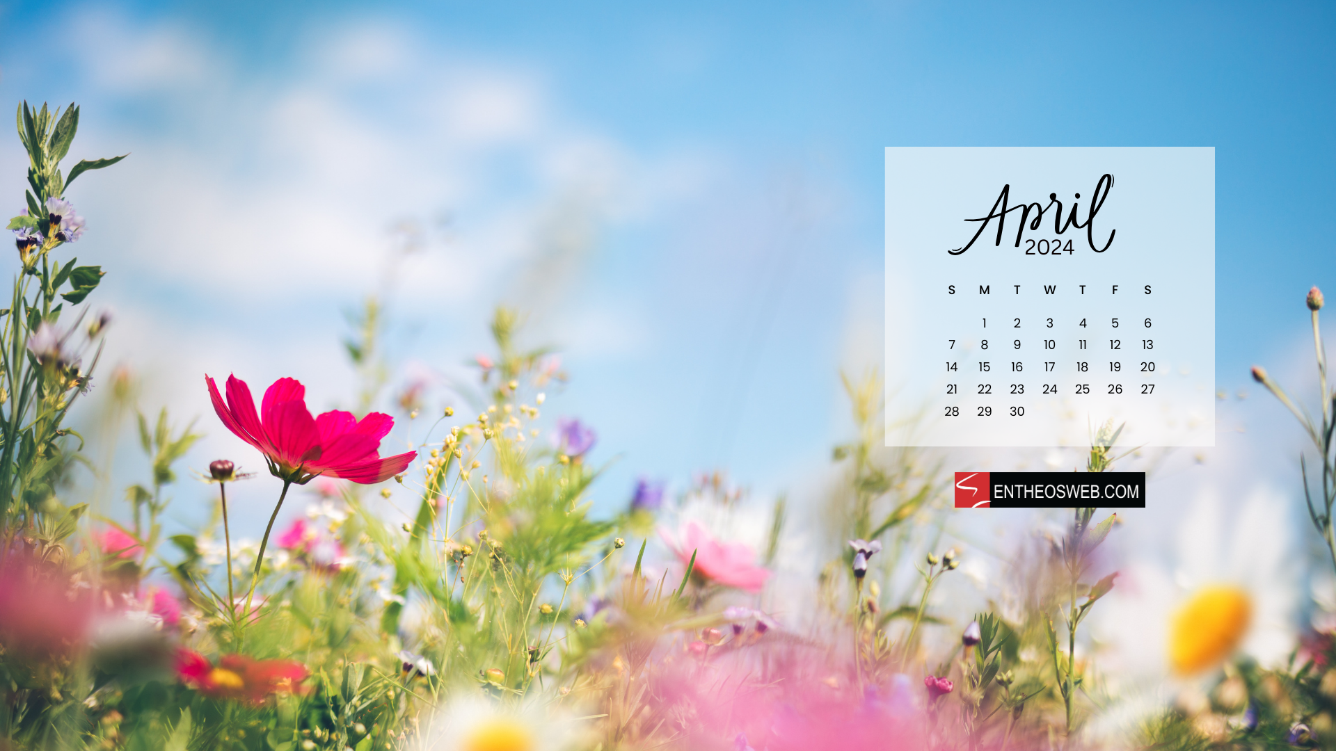 April Desktop Calendar Wallpaper
