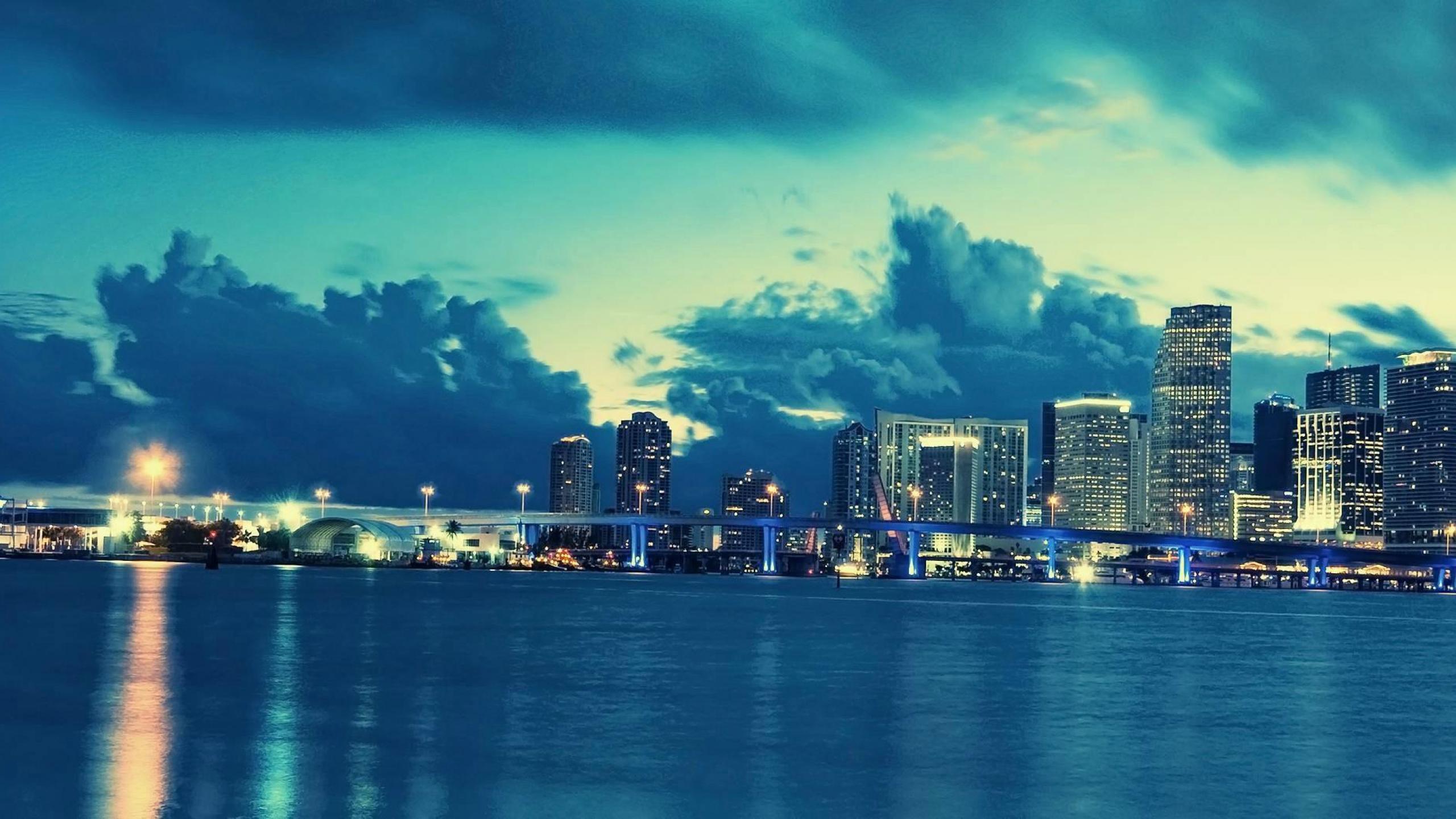 Miami Skyline HD Wallpaper Desktop Background Mobile