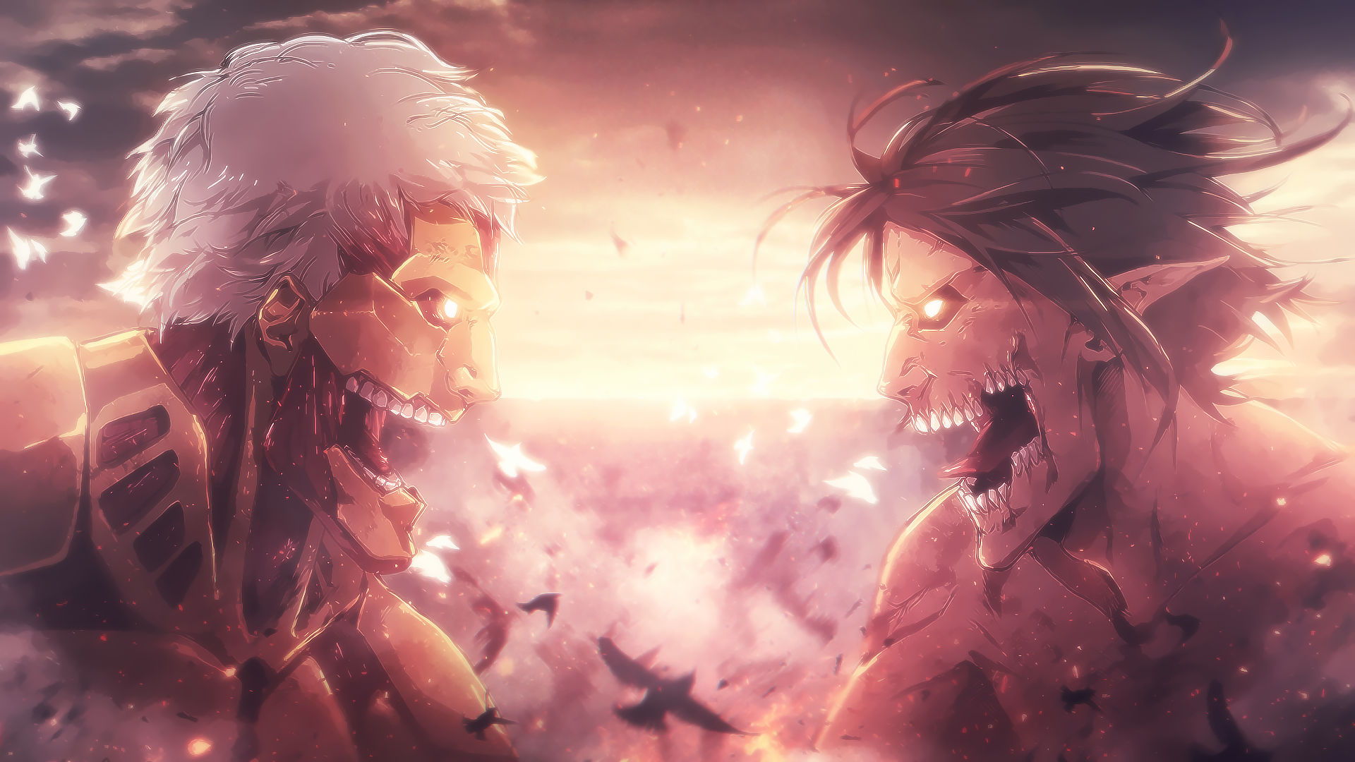 Eren Yeager Vs Titans Wallpaper