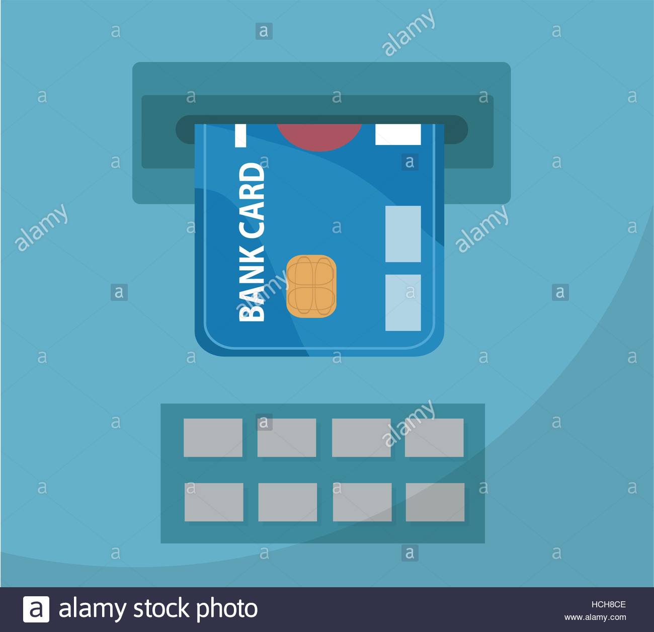 ATM with a bank card icon flat design isolated on white