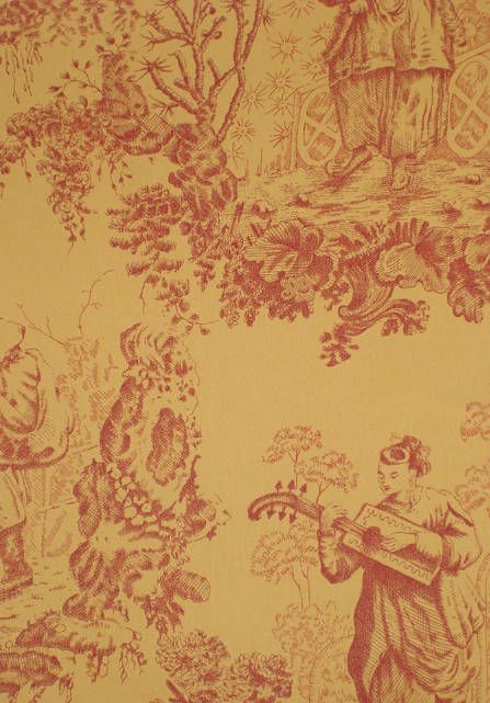 Yellow Toile Wallpaper Chinese Classic