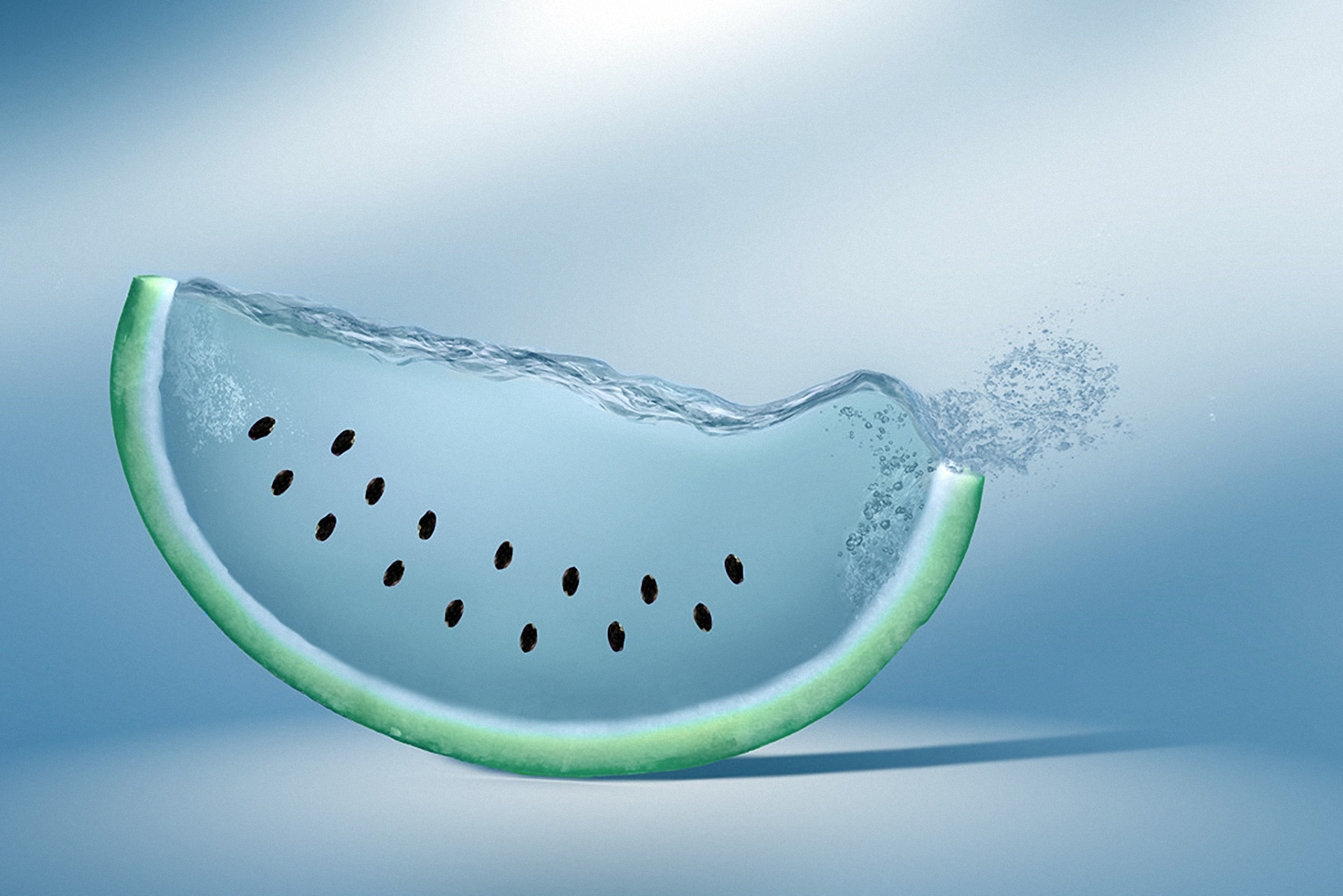Watermelon Digital Art Water HD Wallpaper Creative Design