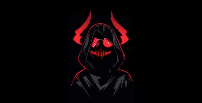 Devil boy dark minimal art wallpaper hd image picture