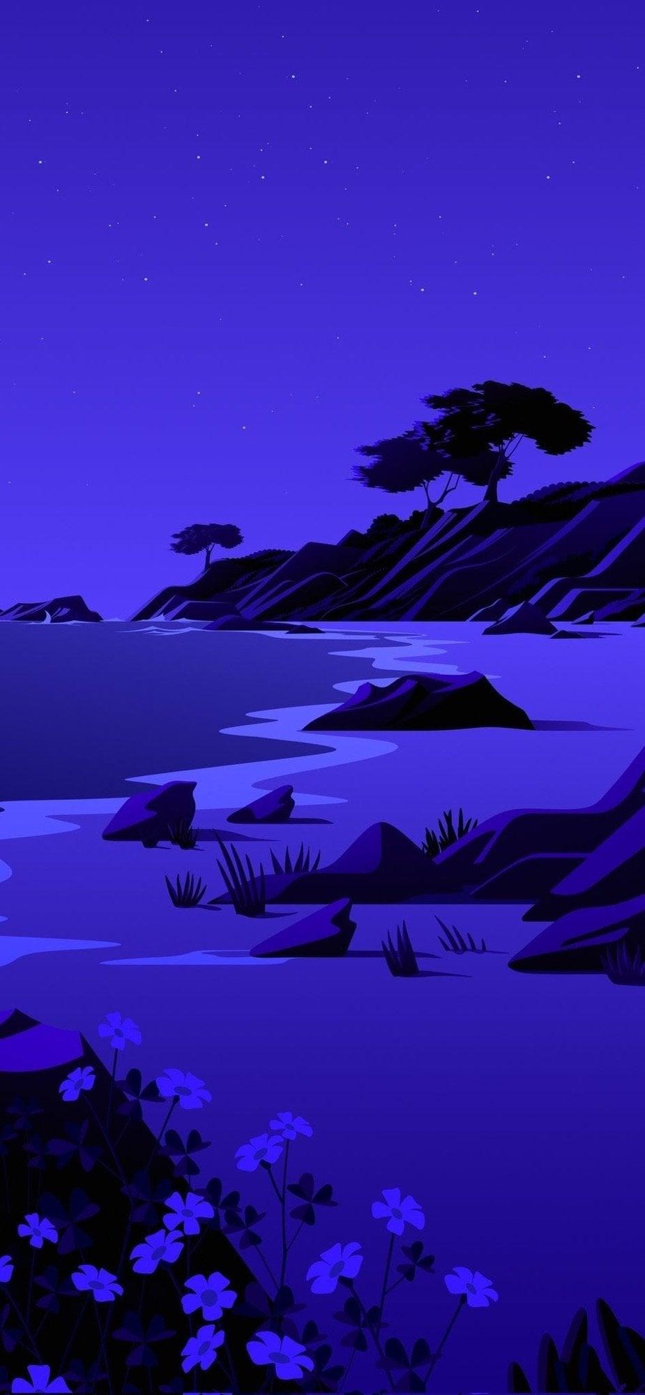 Minimalist Dark Blue Wallpaper