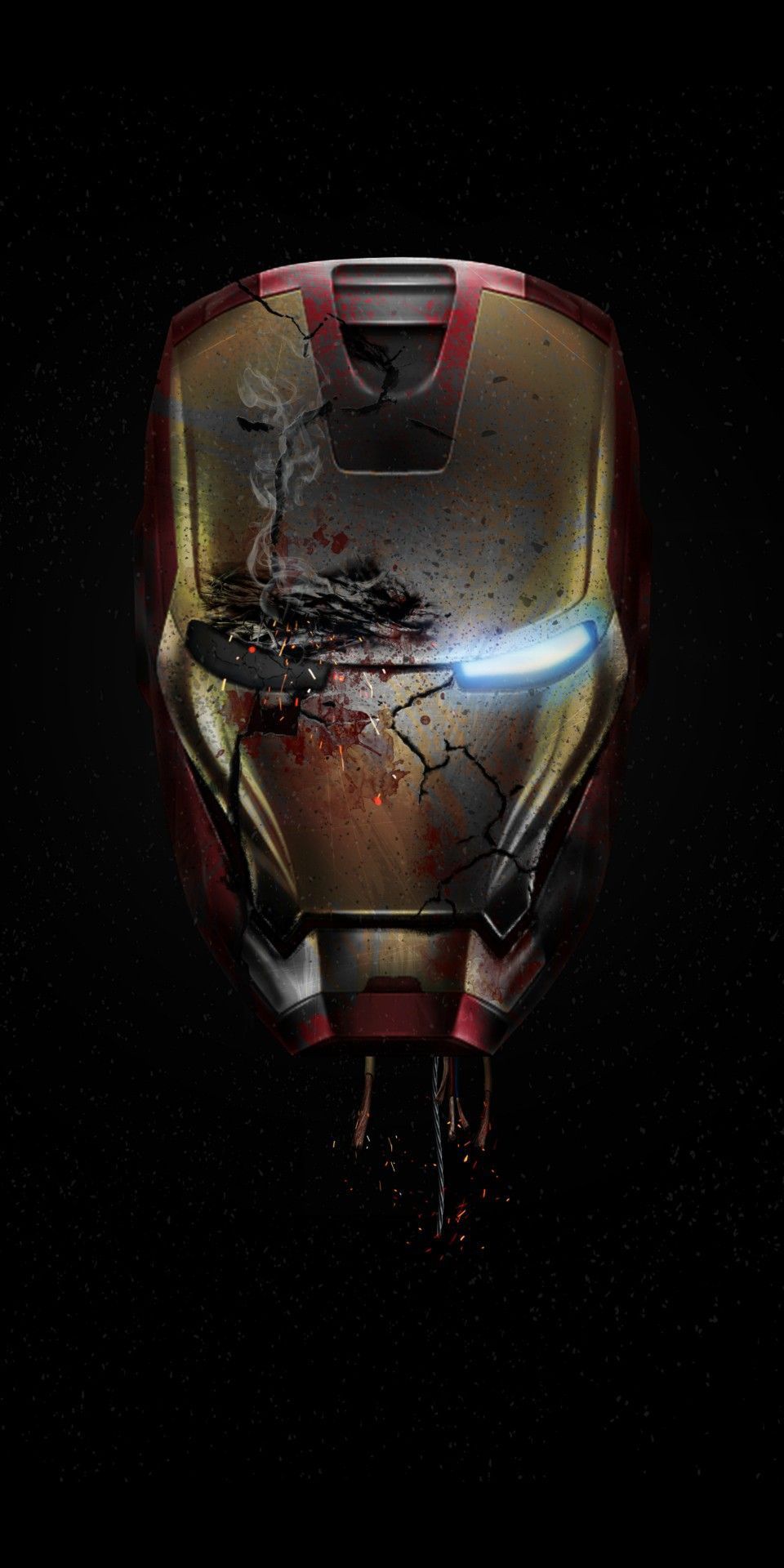 Iron Man Damaged Helmet Endgame iPhone Wallpaper Superheroes and