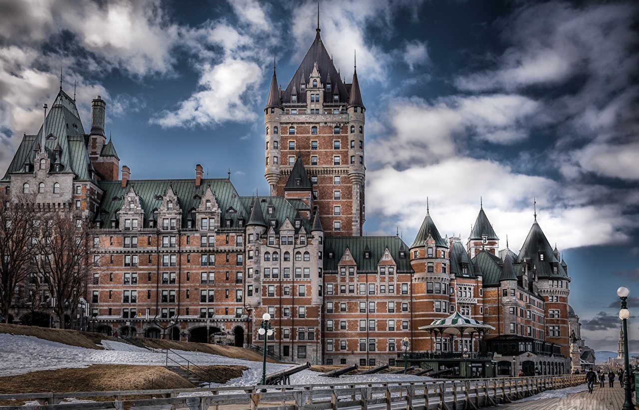 Desktop Wallpaper Quebec Canada HDri Hotel Castles Cities