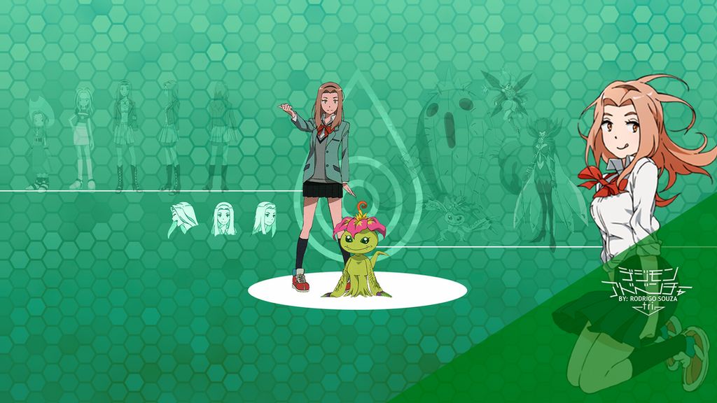 Tachikawa Mimi And Palmon Profile Wallpaper By Ruimdrigo