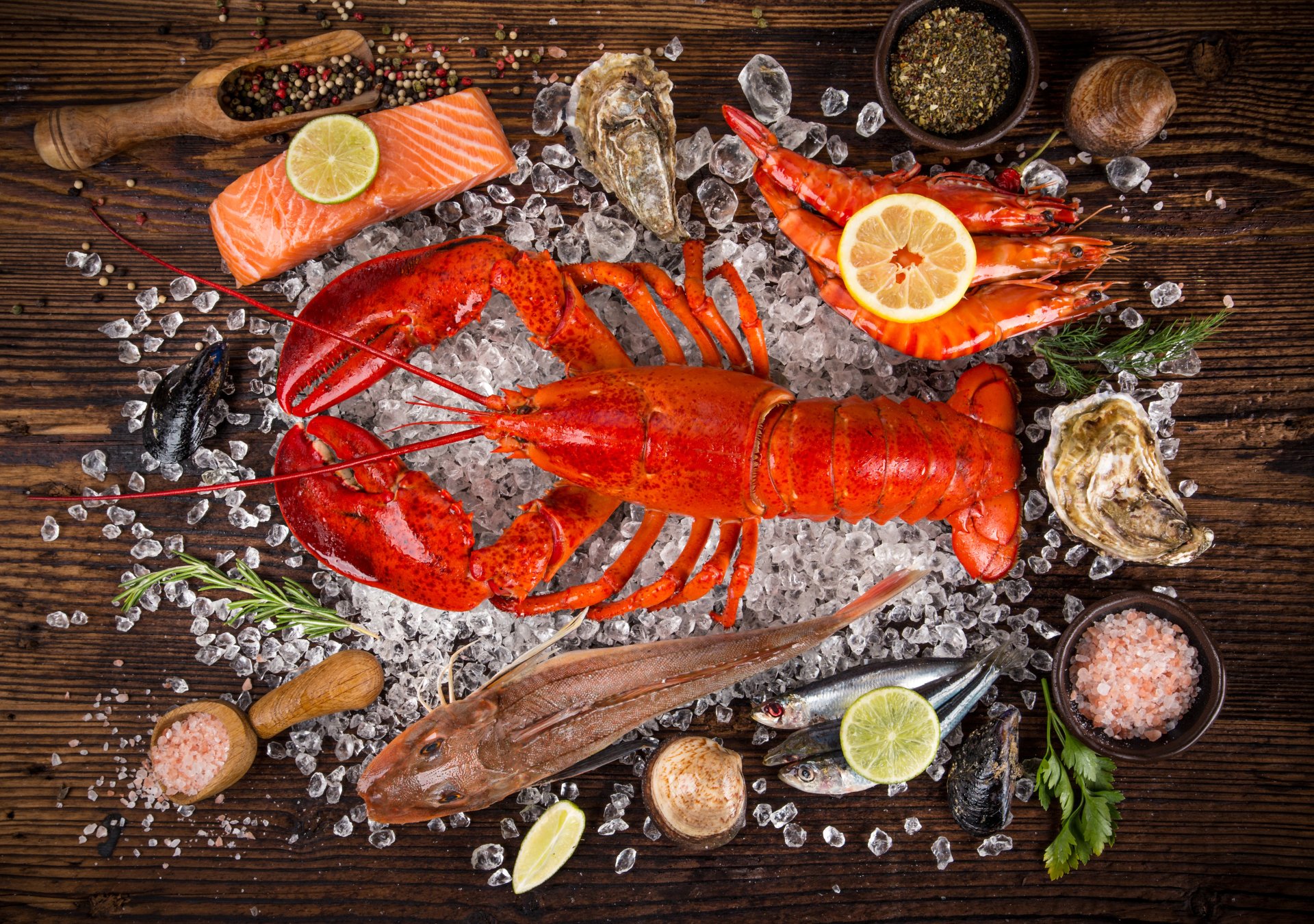Lobster Crustacean Shrimp Fish Still Life Food Seafood 4k Wallpaper