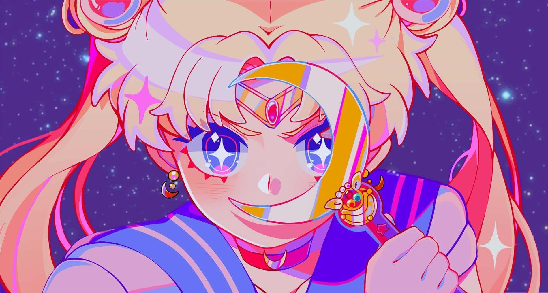 Aesthetic Sailor Moon Purple Glitters Wallpaper
