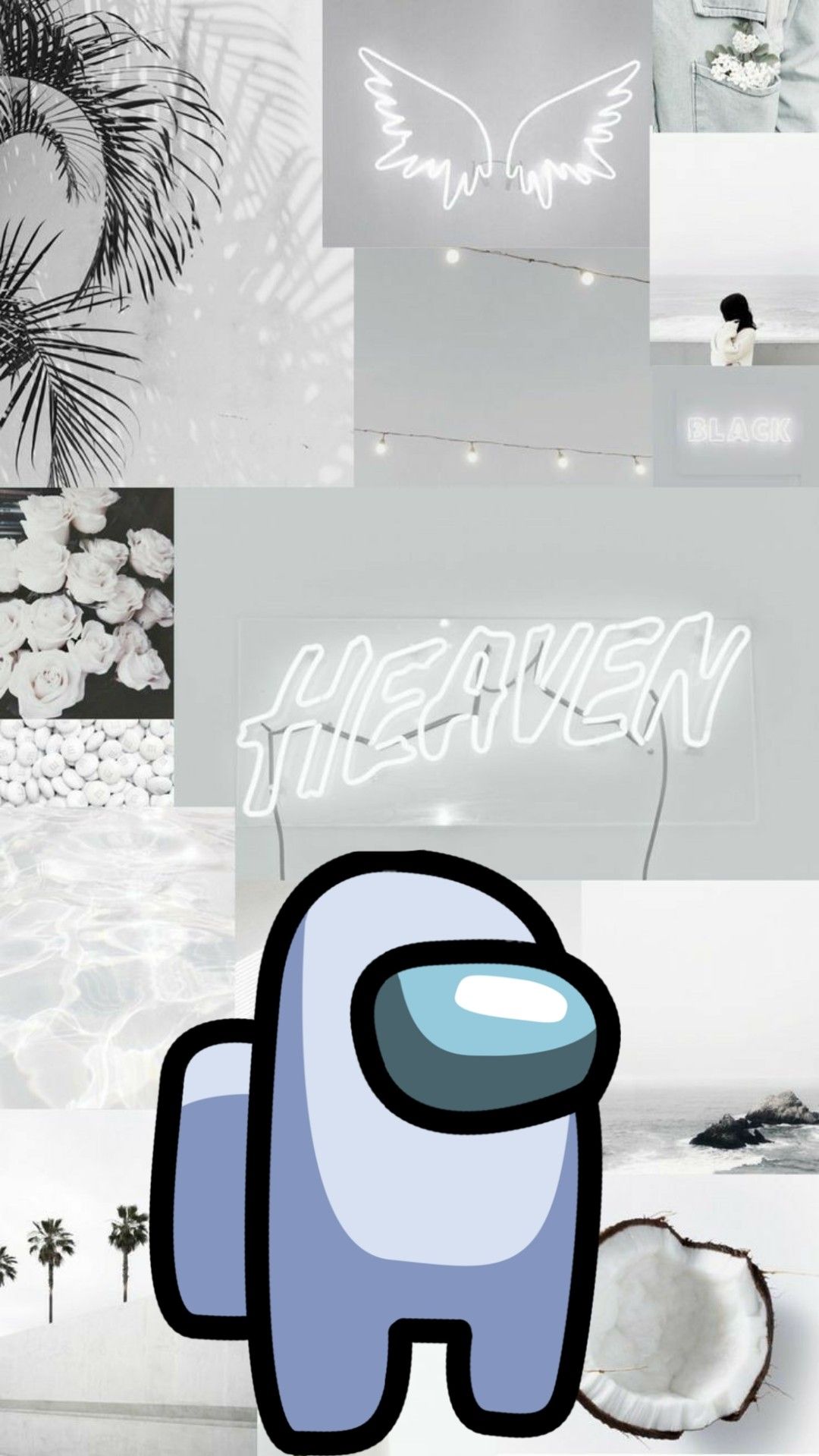 Cute Aesthetic Among Us Wallpaper White