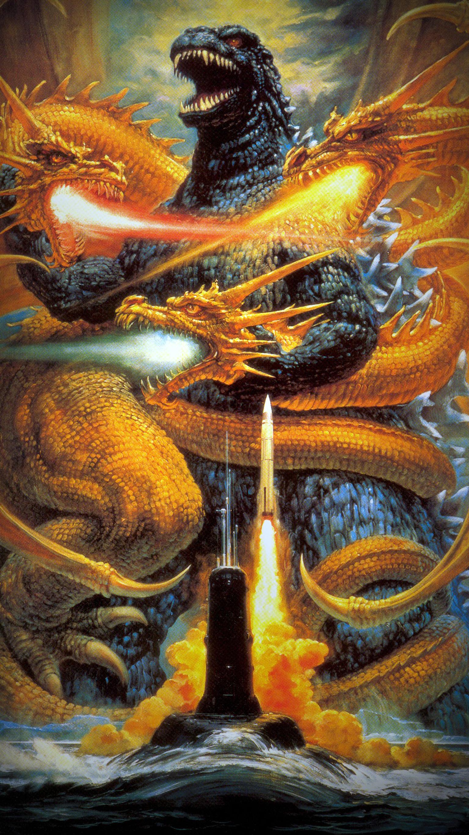 Godzilla Vs King Ghidorah Phone Wallpaper