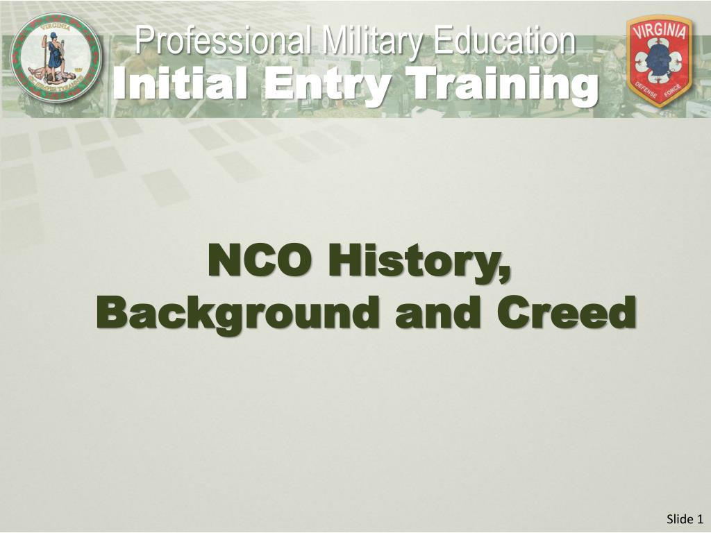 Ppt Nco History Background And Creed Powerpoint Presentation