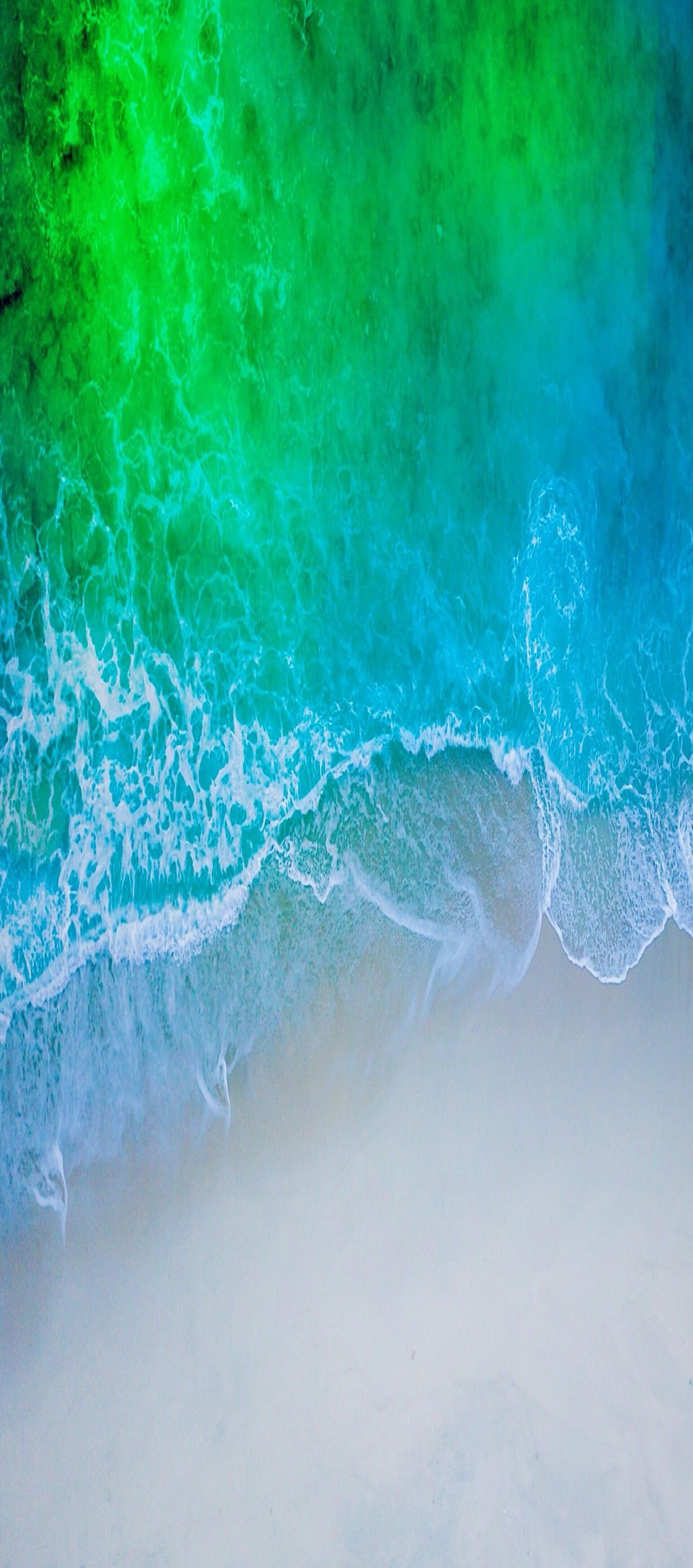 Ios iPhone X Aqua Blue Water Beach Wave Ocean Apple