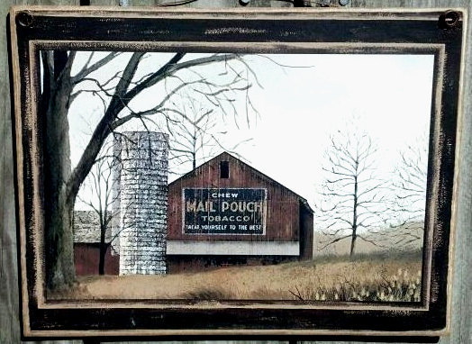 Billy Jacobs Mail Pouch Barn Picture Plaque Sign Primitive Folk