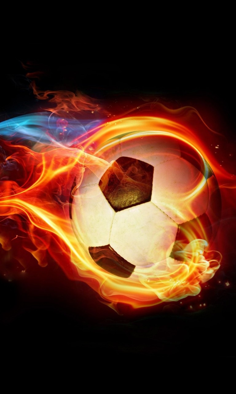 Flaming Soccer Ball Windows Phone Wallpaper