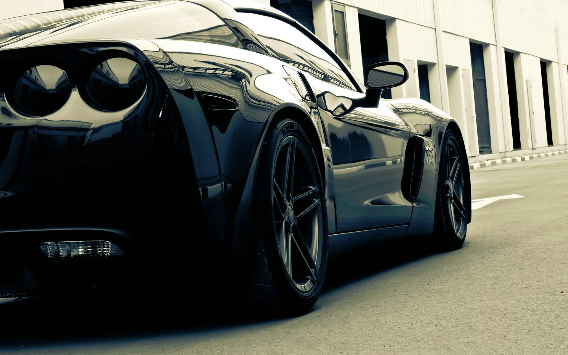 Corvette All Black Wallpaper HD