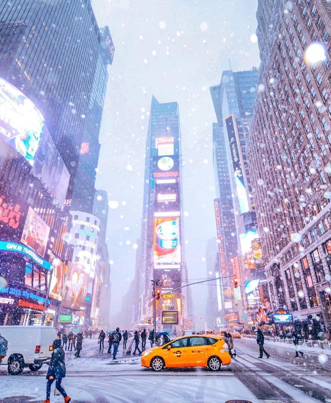New York At Christmas Snow Wallpaper Nyc