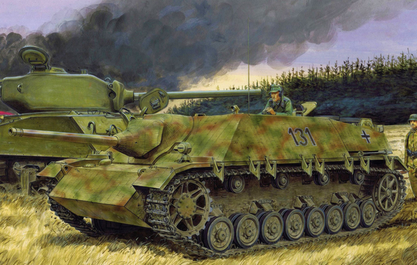 Wallpaper Jagdpanzer Iv L Ww2 War Art Painting Tank