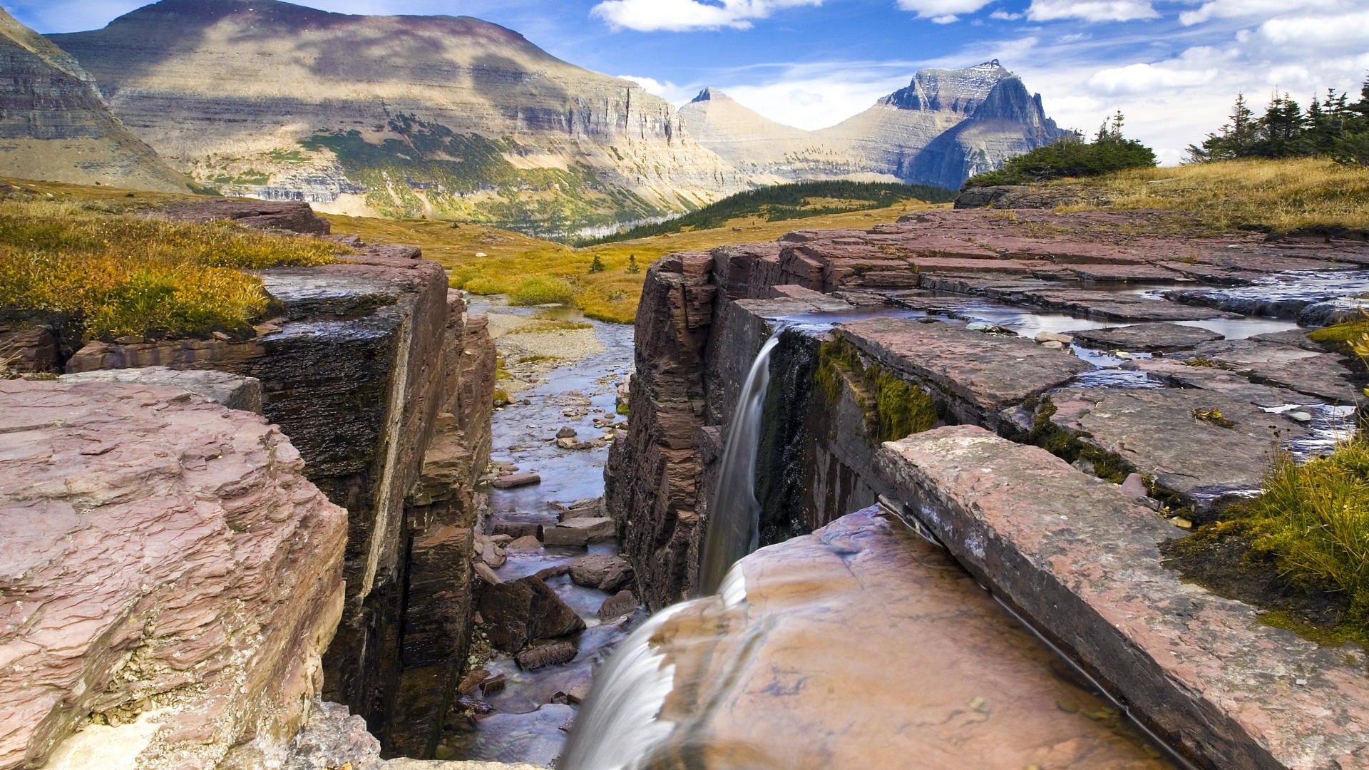 Falls Waterfalls National Park Montana Glacier Wallpaper