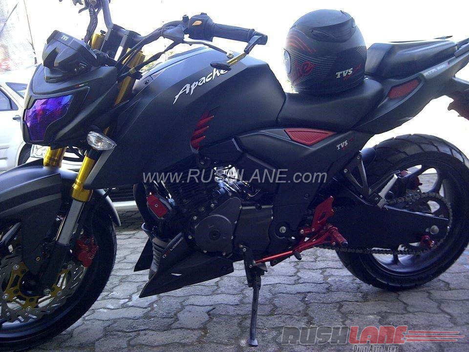 Modified Matte Black TVS Apache RTR 200 from Indonesia Source 960x720