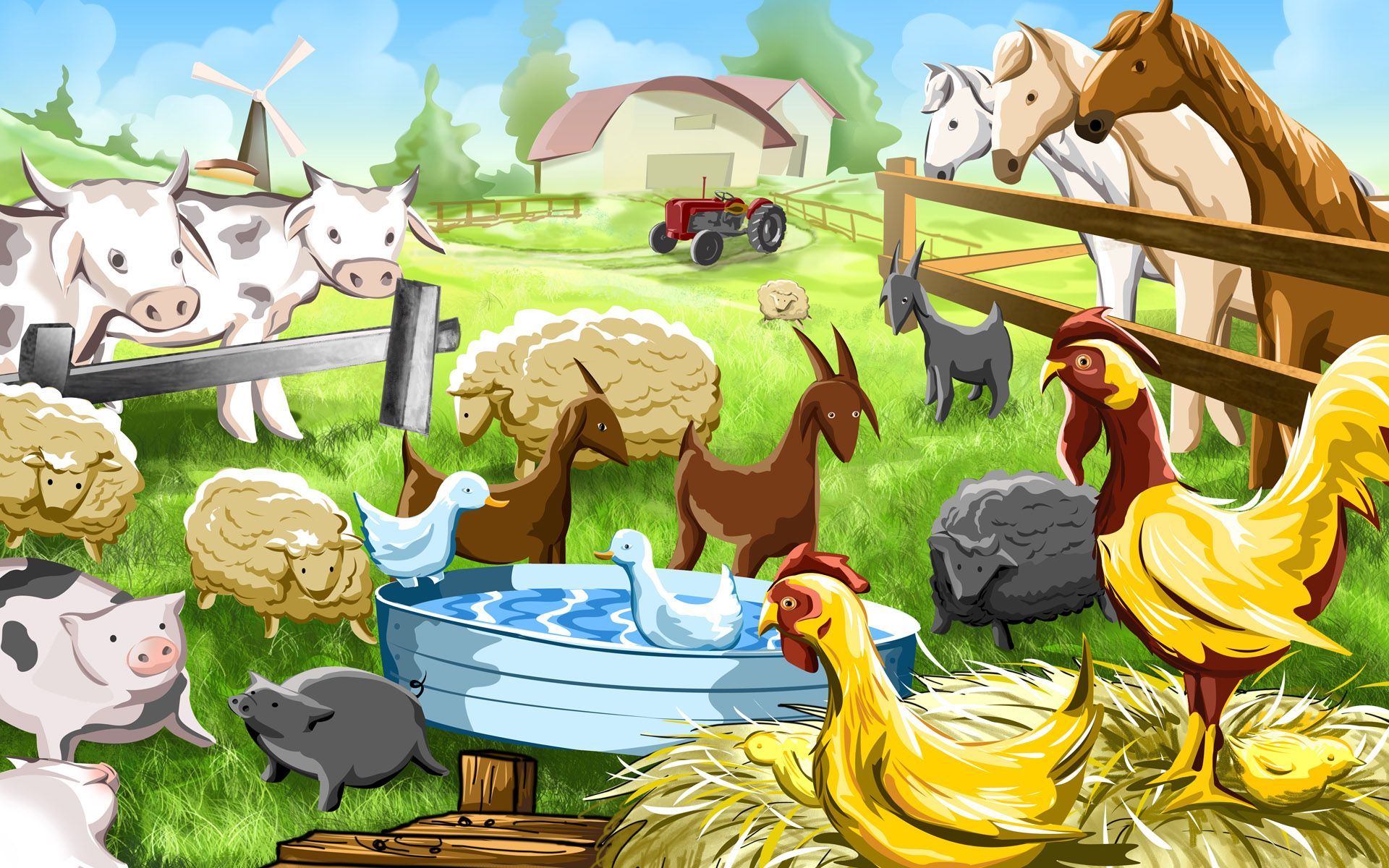 Farm Animals Wallpaper Background