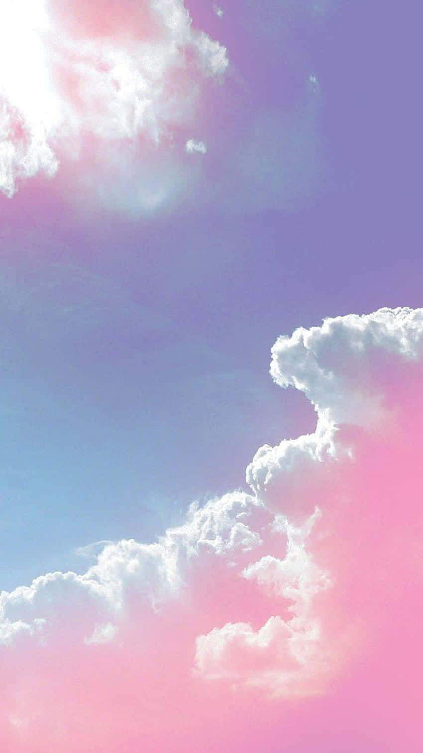 Peaceful Sky Of Pink And Blue Clouds Wallpaper