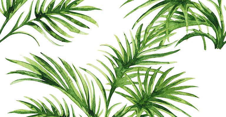 palm leaves painted custom wallpapers seamless patterns palm leaves 768x399
