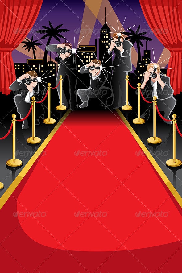 Red Carpet And Paparazzi Background By Artisticco Graphicriver
