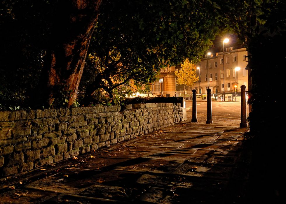 United Kingdom Clifton Bristol Night Pavement Street Lights Cities