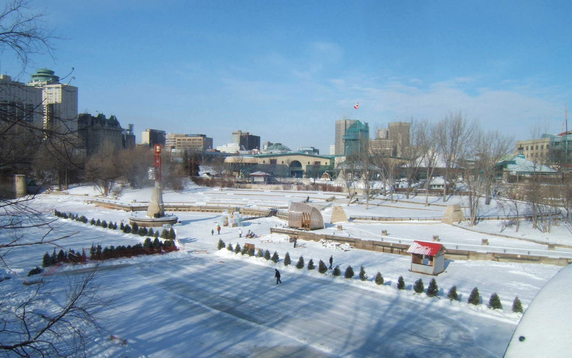 Winnipeg City In Winter Cityscape HD Wallpaper