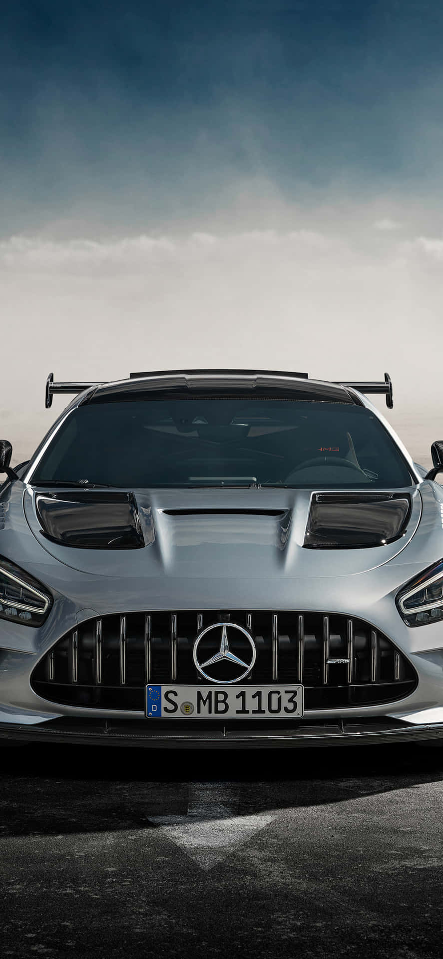 Silver iPhone Xs Mercedes Amg Background Wallpaper