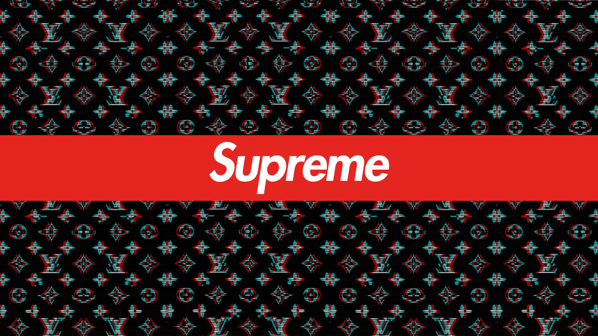 Black Louis Vuitton Supreme Laptop Wallpaper