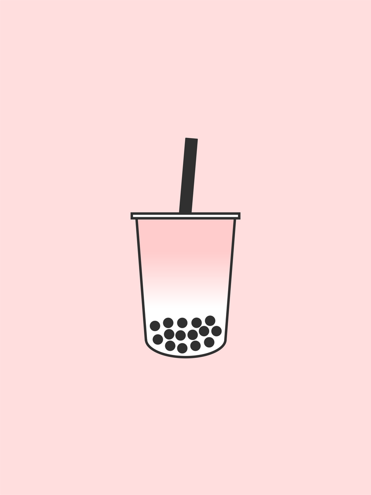 Pink Bubble Tea Art Print By Theaquawitch