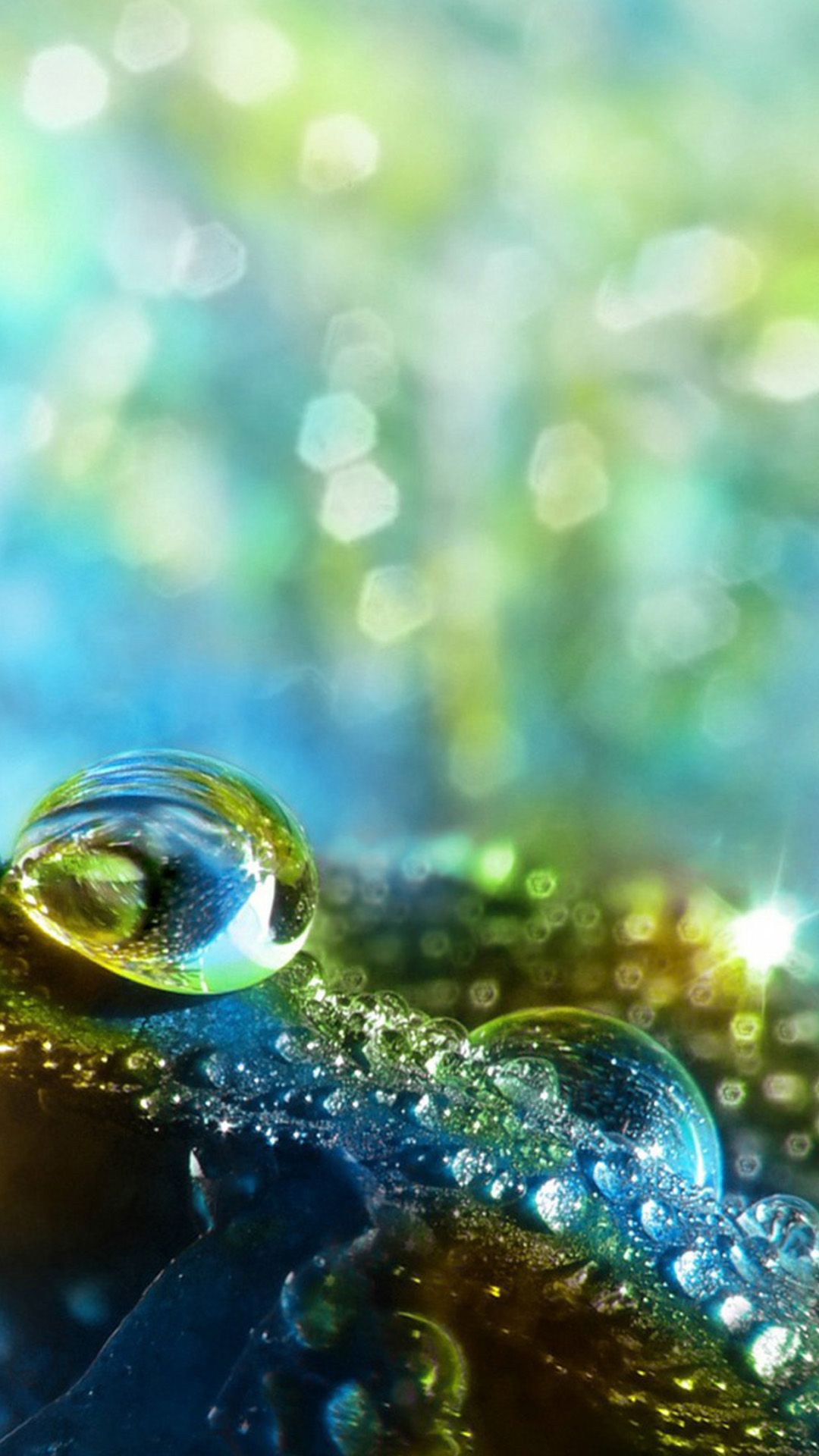 Fantasy Bokeh Glitter Water Drop iPhone Plus Wallpaper